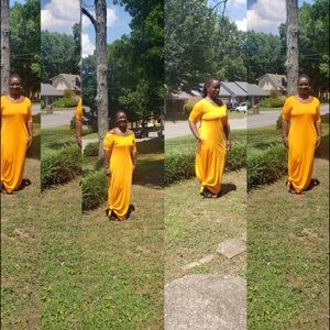 Long Orange Maxi Dress